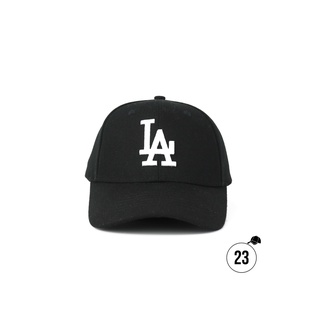 Mũ bóng chày cao cấp L-A đen logo trắng