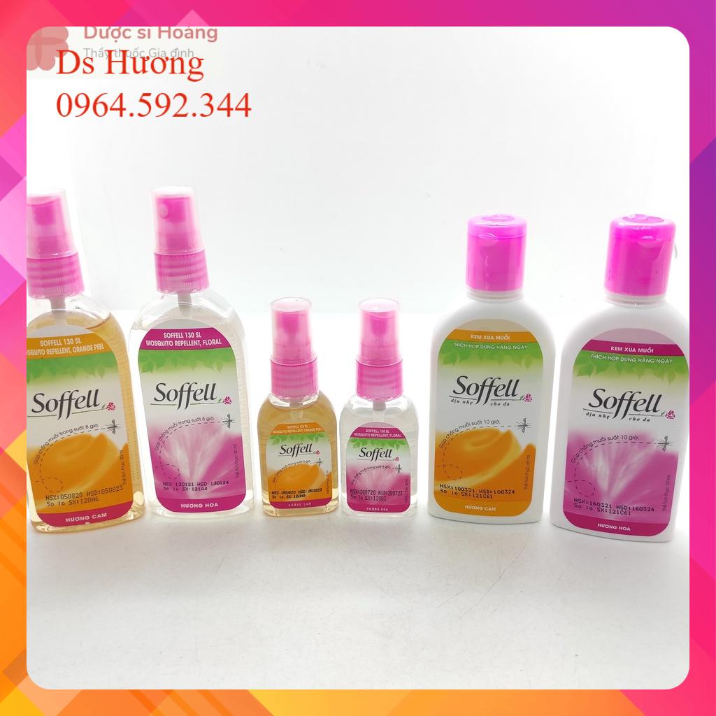 Kem và Xịt Chống Muỗi Soffell - Hương Hoa & Hương Cam