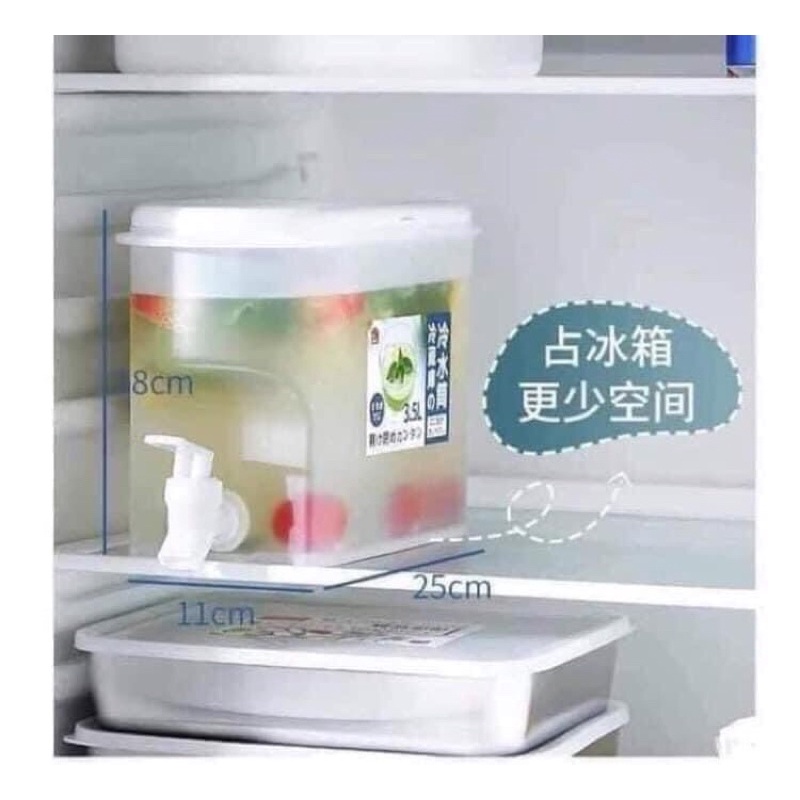 Bình Nước Nhựa Việt Nhật 3.5 Lít Có Vòi Để Tủ Lạnh