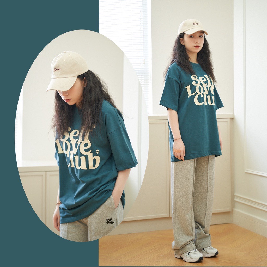 Áo thun tay lỡ G1SHOP vải coton dày dặn, co dãn, form rộng - Self Love Club