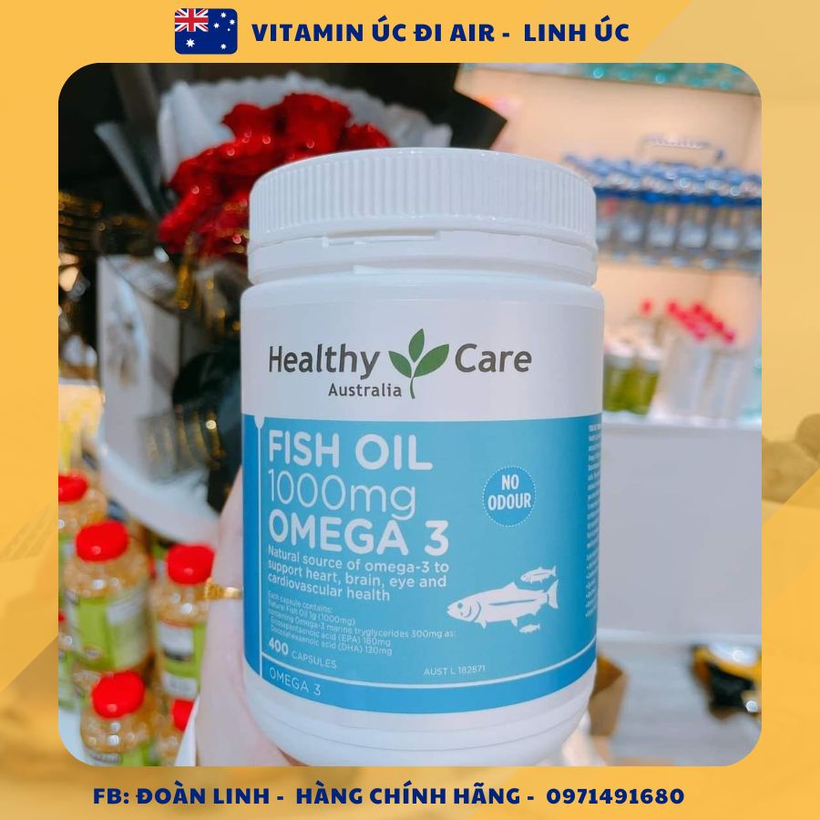 Dầu cá tự nhiên Healthy Care Fish Oil 1000mg Omega 3, 400 viên, Date xa