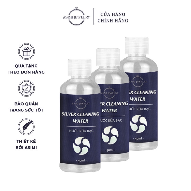 Nước rửa trang sức bạc ASIMI dung dịch làm sáng bóng bạc như mới 50ml Asimi Jewelry