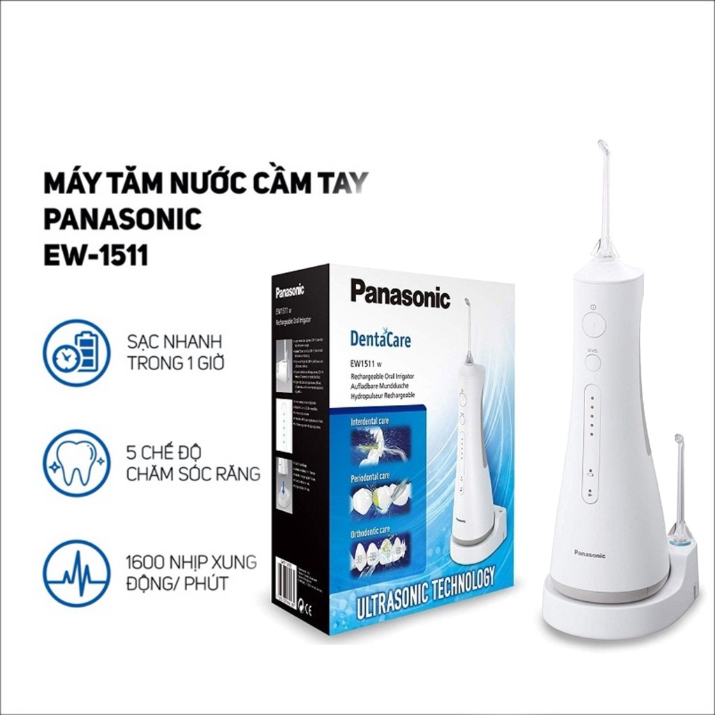 Máy tăm nước cầm tay Panasonic EW1511 Công nghệ siêu âm - Nhập Đức