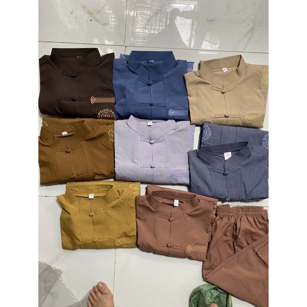 Đồ Lam Đi Chùa # Lãnh Tụ Thêu 3Túi# Nam # Đồ Bộ Nam # Quần Áo