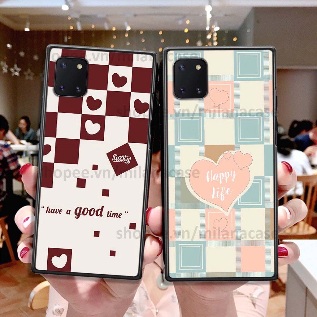Ốp Samsung Note 10 Lite caro họa tiết nhiều màu sắc siêu đẹp thời trang cá tính