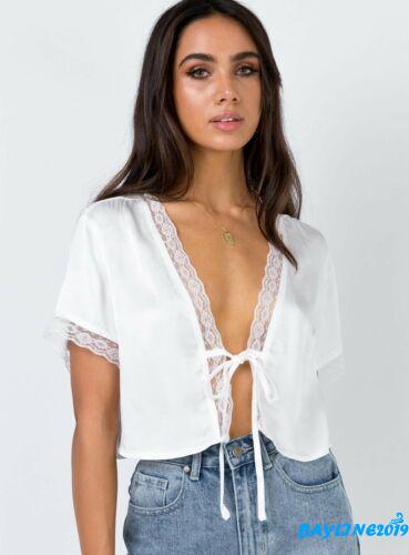 o Croptop Lụa Phối Ren Quyến Rũ Dành Cho Nữ