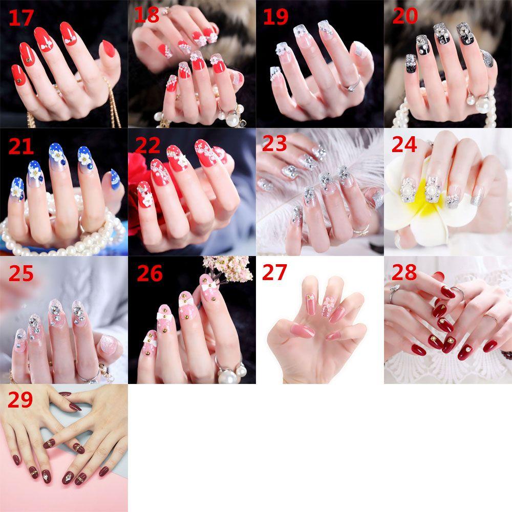 Set 24 Phụ Kiện Đính Đá Trang Trí Móng Tay Cô Dâu Sang Trọng|Kết Thúc Mảnh