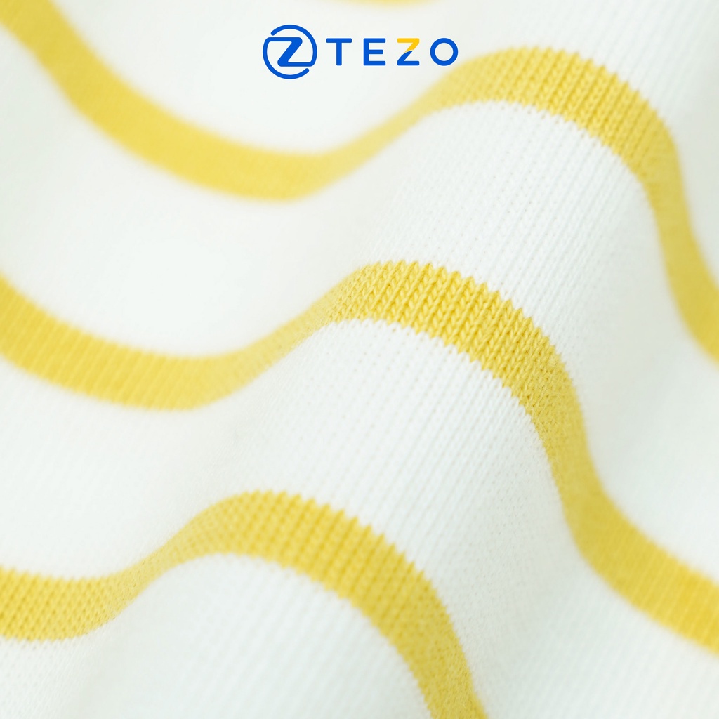 Áo Hoodie nữ Tezo nỉ nữ có mũ phối kẻ ngang 22ANMS001