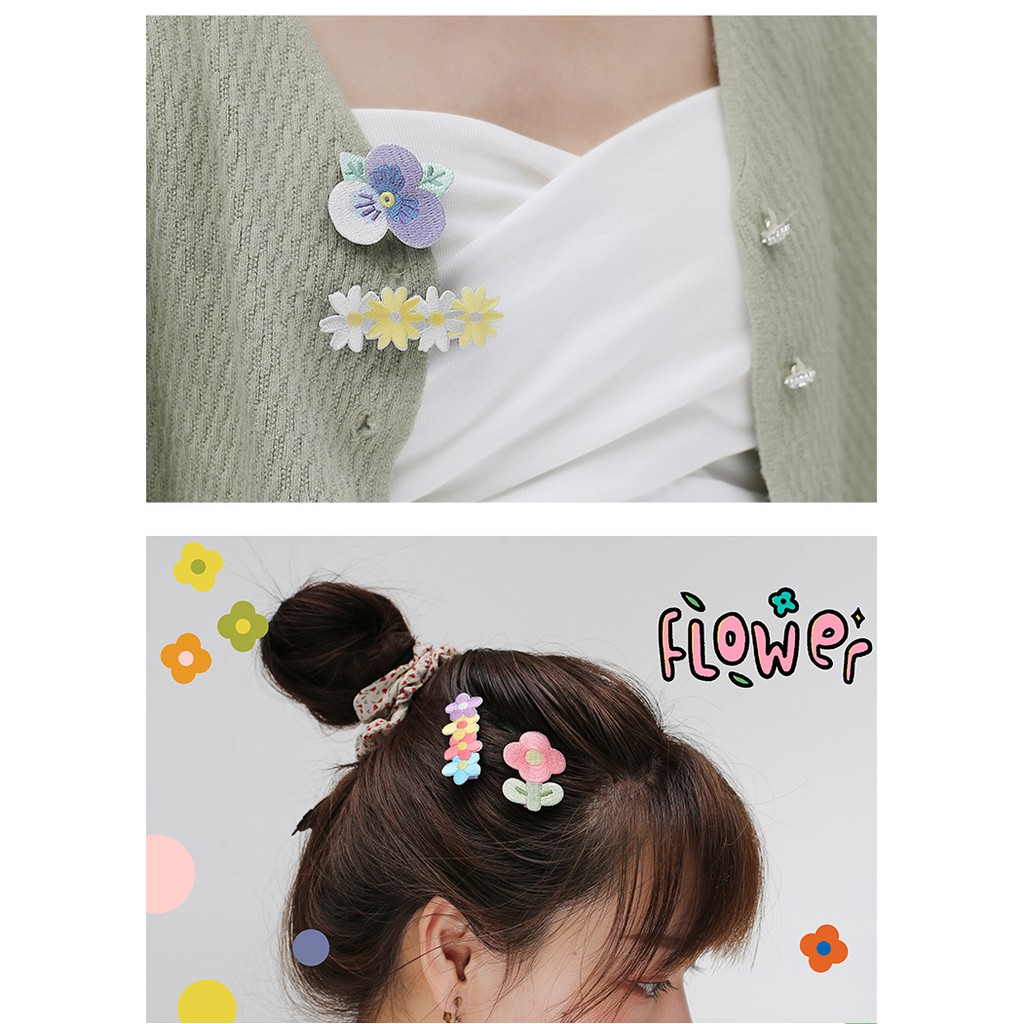 Kẹp Tóc Thiết Kế Dễ Thương 8 Mẫu CardLover - Embroidery Hairpin CHÍNH HÃNG