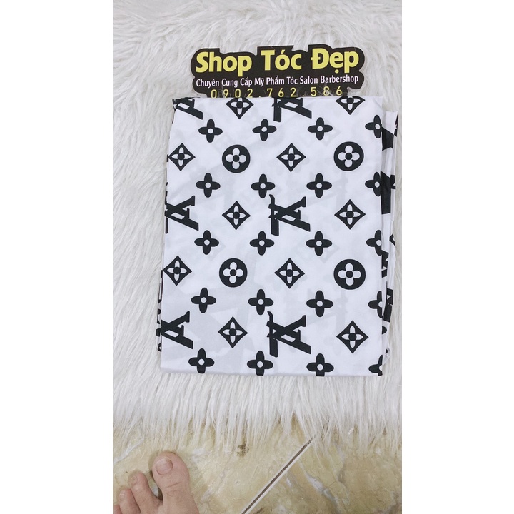 Áo choàng cắt tóc logo L.V khổ to 140 x 120 cm vải đẹp