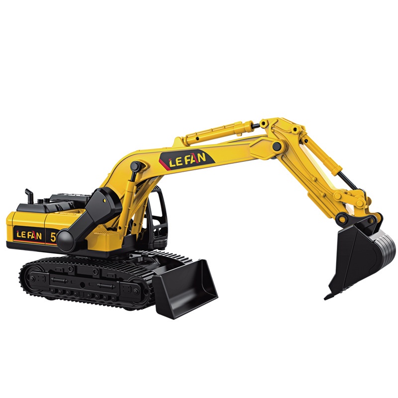 Đồ chơi mô hình xe xúc ủi chạy đà có hộp chưa đồ các khớp chuyến động nhựa ABS an toàn