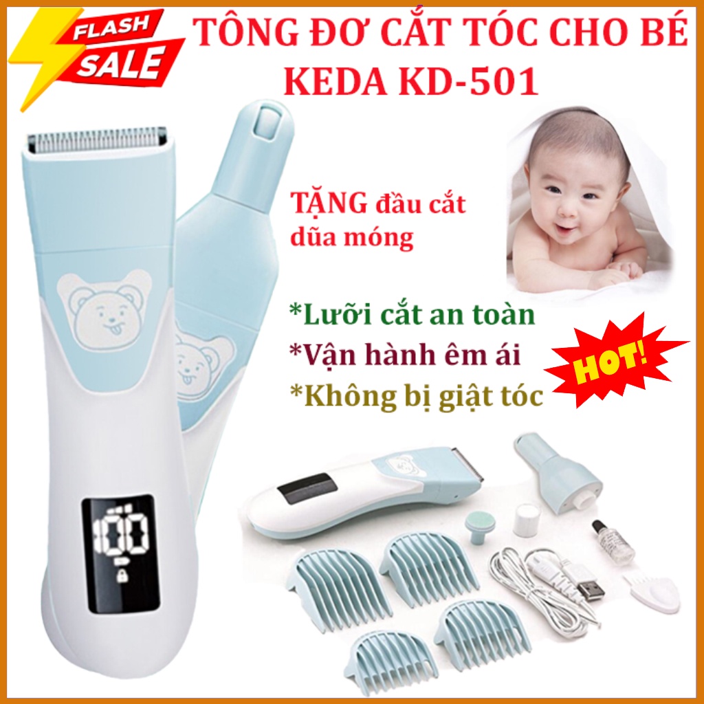 Máy Hớt Tóc, Tăng đơ KEDA 501, Tông Đơ Cắt Tóc Cho Bé Mini Cho Trẻ Em Sơ Sinh Và Cả Gia Đình Full Phụ Kiện