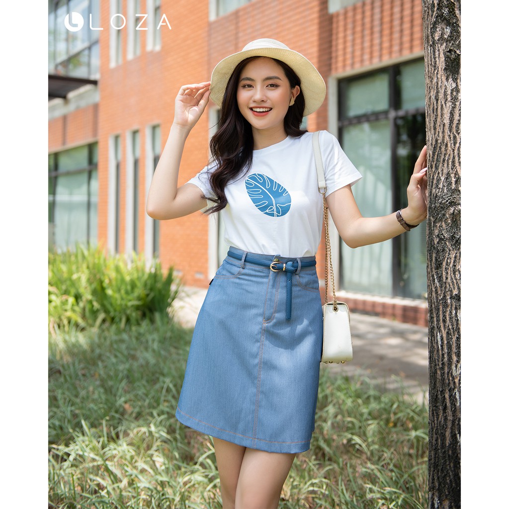 [Mã WAMALLR1 giảm 15% tối đa 30k đơn 99K] Áo phông nữ in hình lá LOZA PT5035 | BigBuy360 - bigbuy360.vn