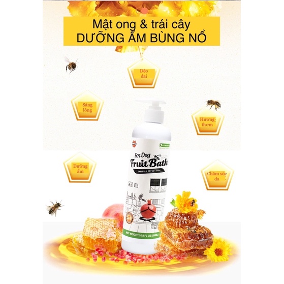 Sữa tắm mật ong trái cây Weiji cho chó 500ml