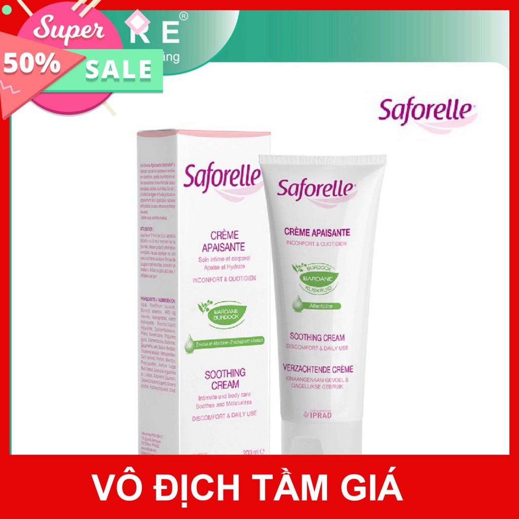 [CHÍNH HÃNG] Saforelle Kem Làm Mềm Và Làm Dịu Da Vùng Kín Soothing Cream 50ml