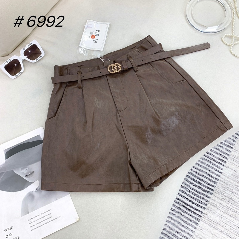 QUẦN SHORT DA KÈM ĐAI GG CẠP CAO HÀNG QCL1 MS24455 (K4-2)