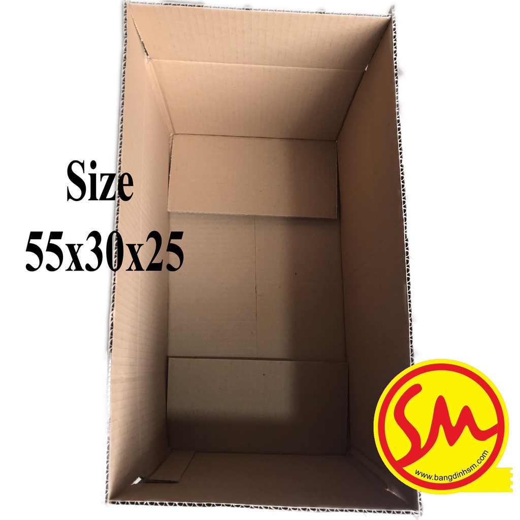 THÙNG CARTON, HỘP CARTON GIÁ RẺ sóng B 55x30x25 3 lớp chuyên dùng ĐÓNG GÓI CÁC SẢN PHẨM, VẬN CHUYỂN MỘT CÁCH DỄ DÀNG