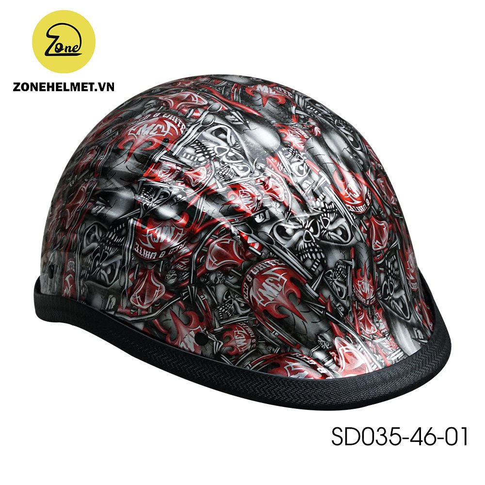 Mũ bảo hiểm nửa đầu họa tiết độc, lạ, cao cấp - Zone bao đổi trả 7 ngày SD035-46-01