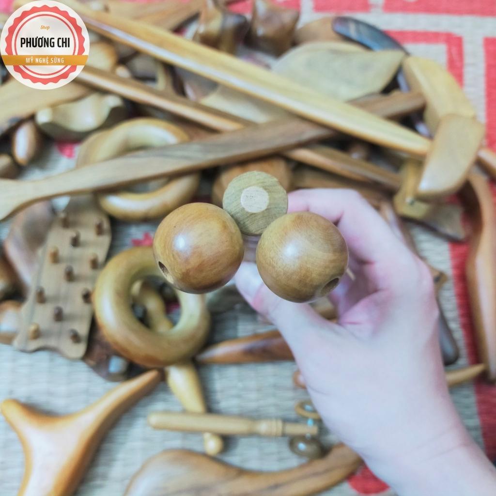 Cây Lăn Mát Xa Mặt, Mũi Bằng Gỗ Thơm, Hai Bánh Xe Lăn Tròn Giúp Nâng Cơ Mặt Và Thon Gọn Mũi Cao cấp | Mỹ nghệ phương chi