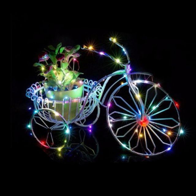 Led dây đom đóm 5m, sd pin 2 AA