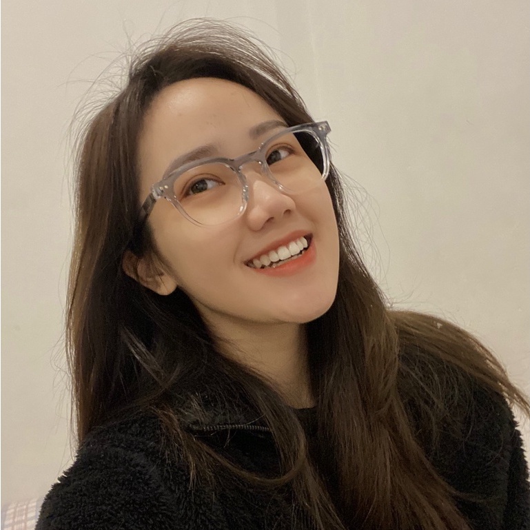 Gọng kính cận vuông nam nữ LILYEYEWEAR chất liệu nhựa dày dặn mắt giả cận chống ánh sáng xanh 8908