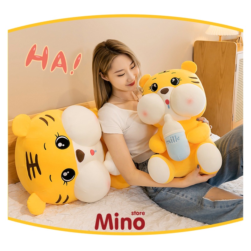 Gấu Bông Hổ Baby Ôm Bình Sữa Dễ Thương Ôm Ngủ Mềm Mại 70cm TH78