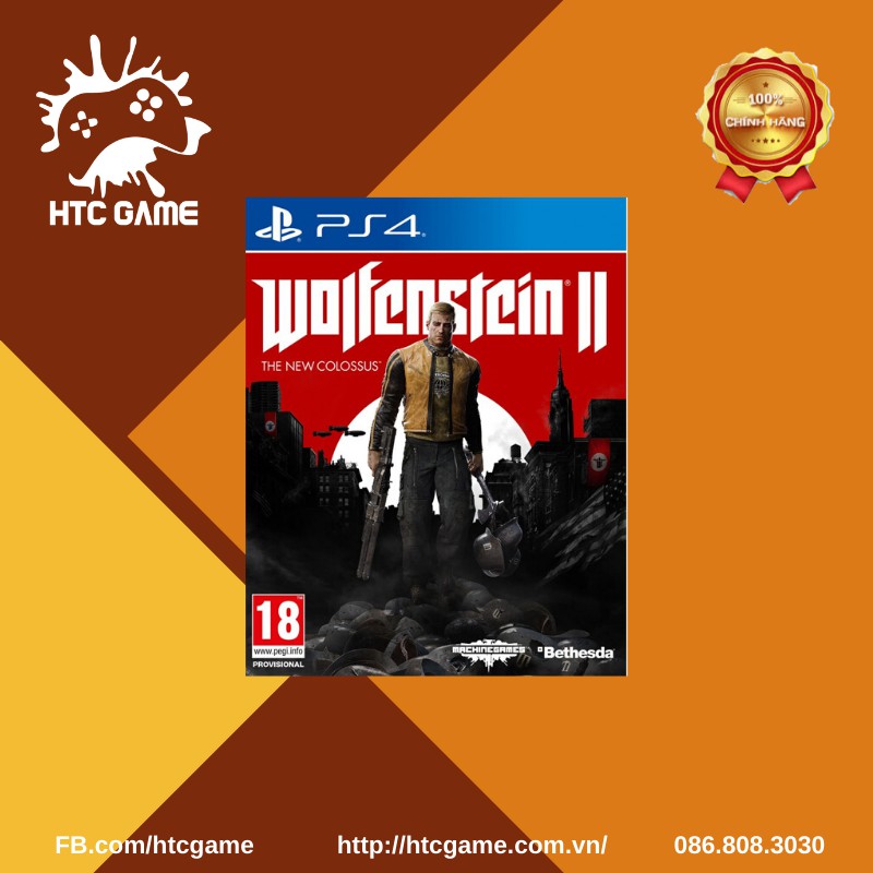 Đĩa game Wolfenstein II: The New Colossus dành cho máy PS4 / PS5