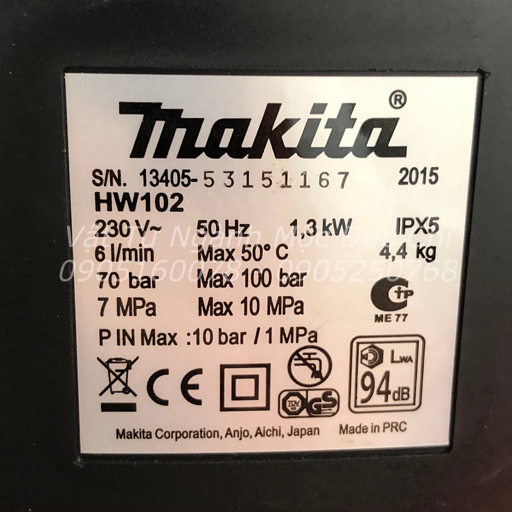 ☀️☀️Máy rửa xe chính hãng Makita HW102 1300W☀️☀️