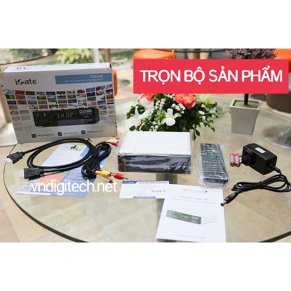 [Tặng Anten] Đầu Thu DVB T2 VNPT iGate T201HD Chính Hãng Xem World cup, Euro miễn phí VTV HD trên sóng DVB-T2