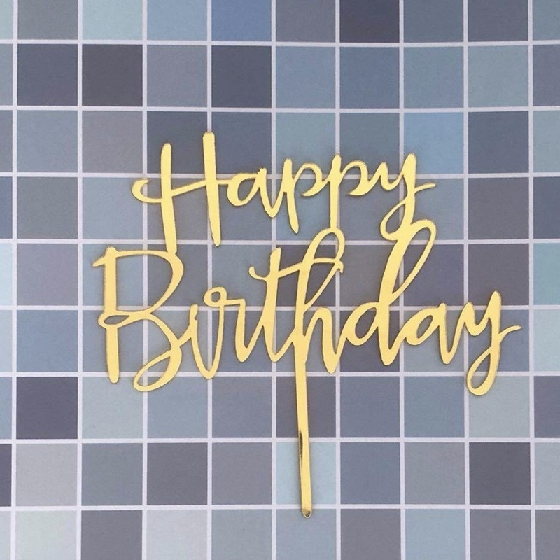 Phụ Kiện Cắm Trang Trí Bánh Kem Chữ Happy Birthday