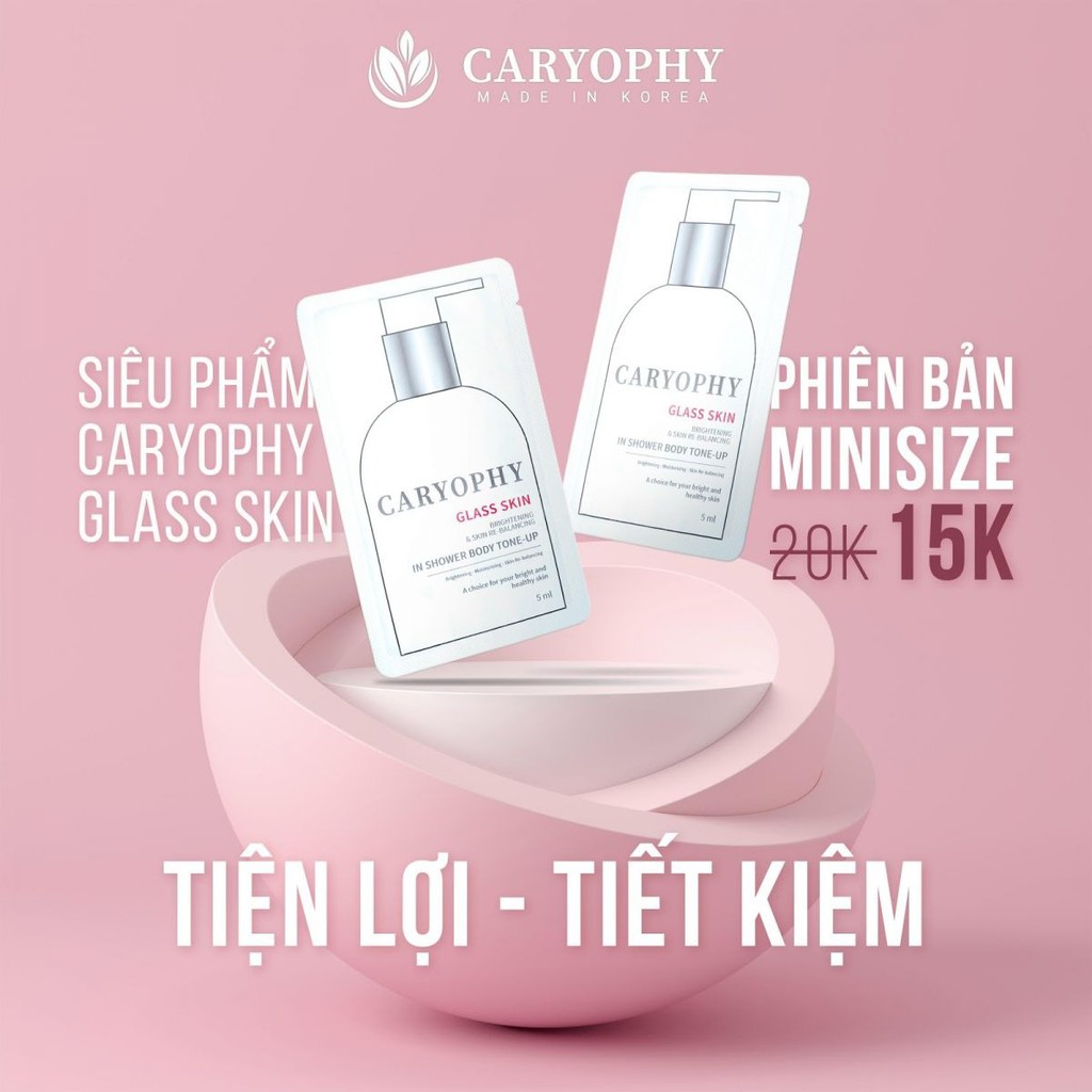 Kem dưỡng trắng toàn thân body caryophy Glass Skin In Shower Body Tone Up Caryophy bật tone an toàn trắng nhanh  - 5ml | BigBuy360 - bigbuy360.vn