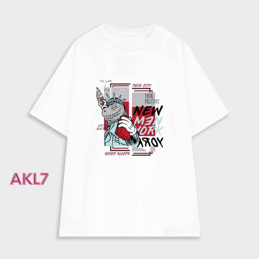 Áo phông tay lỡ Hàn Quốc, áo phông màu trắng form rộng unisex TEE SHOP 35-70kg || Mã AKL7