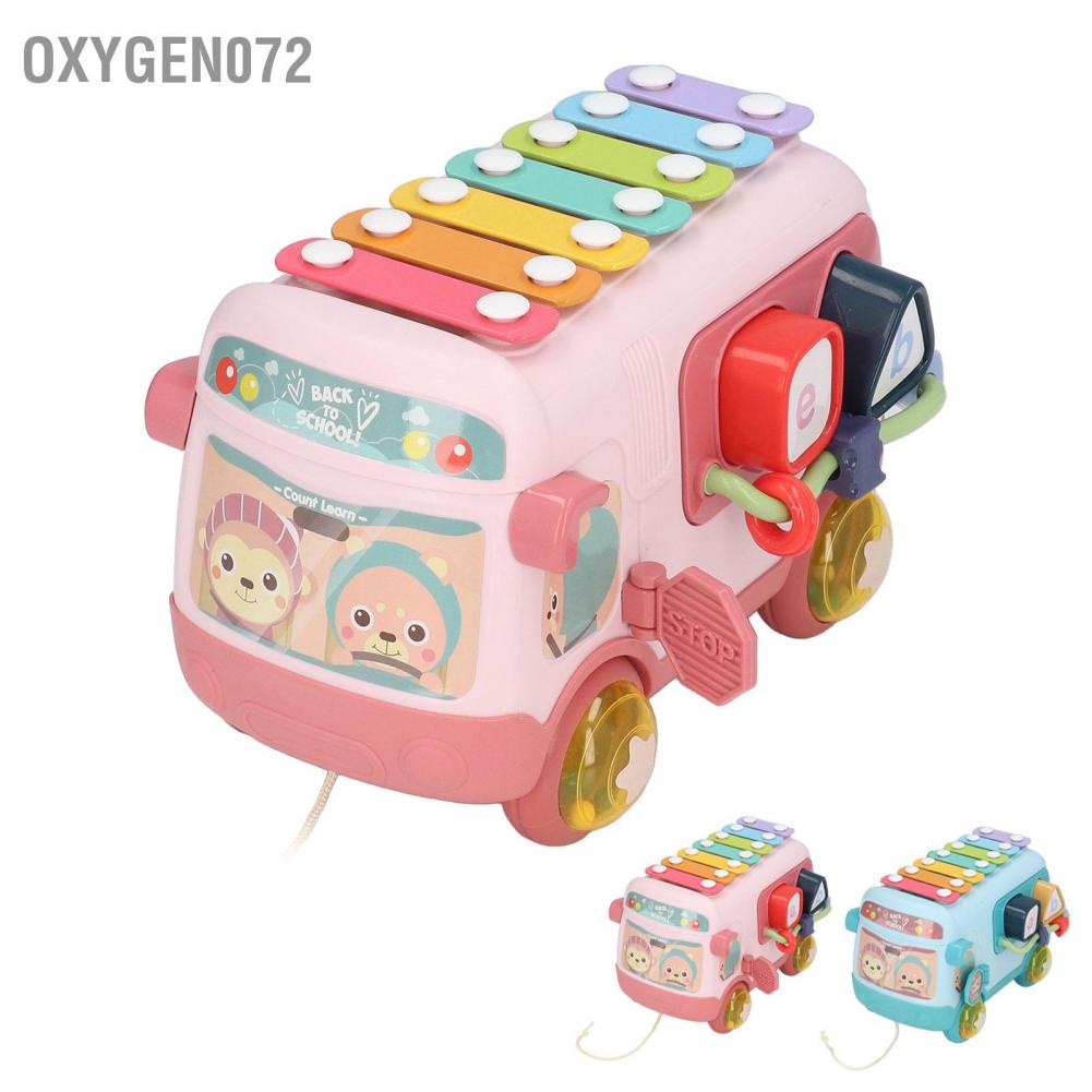 Oxygen072 Blocks Musical Bus Alphabet Multifunction Learning Toy Pattern Matching Mini Bead Music Xylophone Xe Buýt Đồ Chơi Có Nhạc