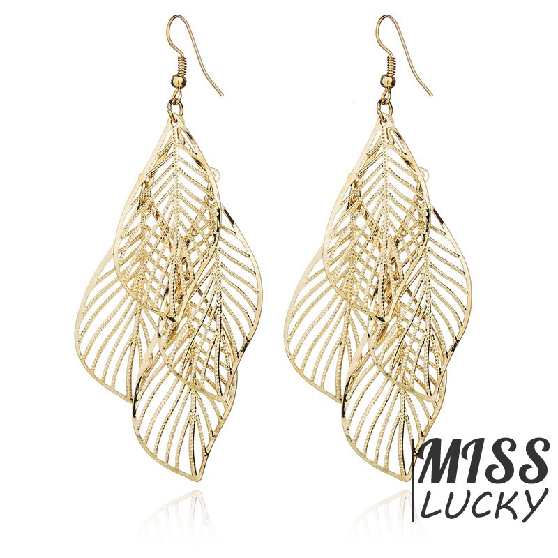 Khuyên tai nữ kiểu dáng chiếc lá phong cách châu Âu thời trang cá tính