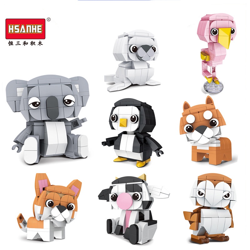 Set 8 Đồ Chơi Lắp Ráp Hình Động Vật Sáng Tạo Cho Bé