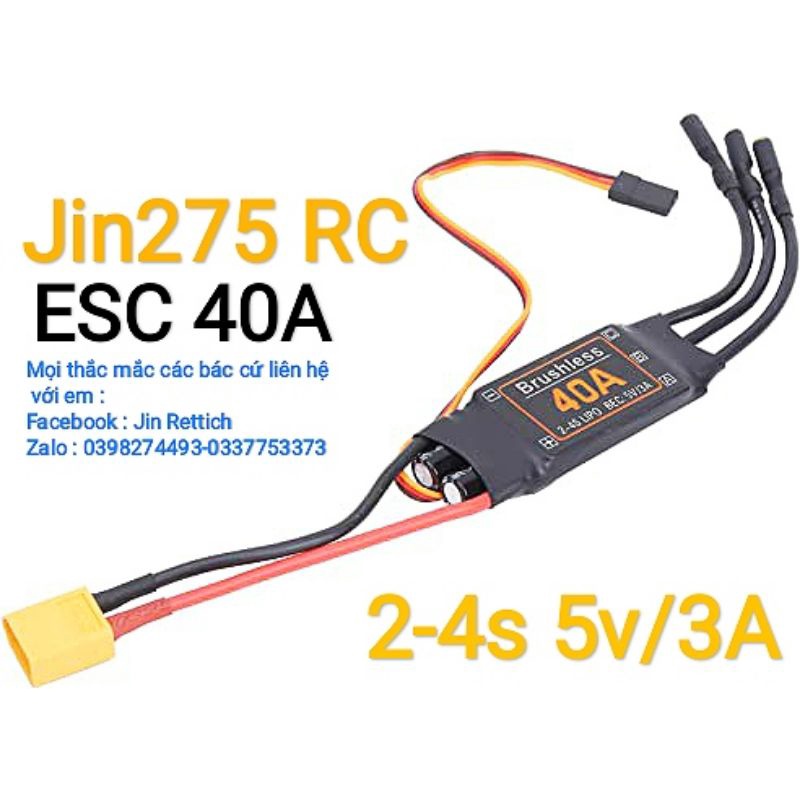 ❤️Siêu Sock ❤️ Esc 40A Brussels 2-4s 5v/3A