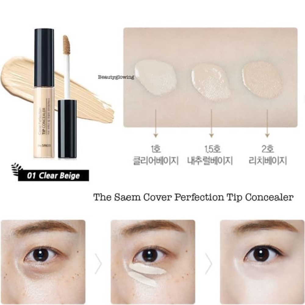 Che khuyết điểm The Saem Cover Perfection Tip Concealer 10ml giúp che những khuyết điểm trên da