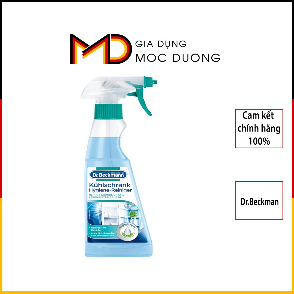 Dung dịch xịt vệ sinh tủ lạnh Dr Beckmann, dung dịch lau chùi, khử khuẩn, diệt khuẩn