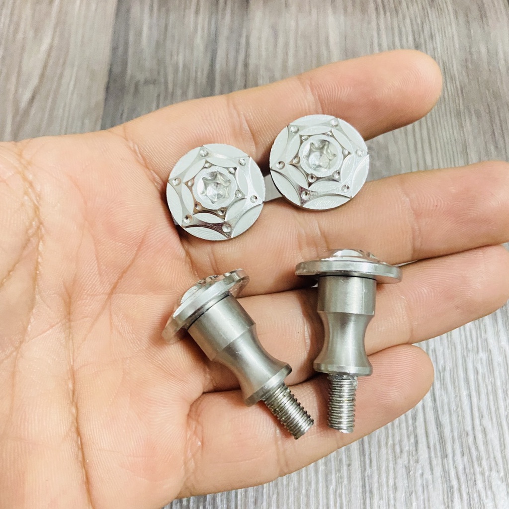 Bộ 2 ốc salaya nắp dầu Wave Blade, WAVE S110, A 110 nắp đầu vuông chất liệu inox 304 bao sáng bóng