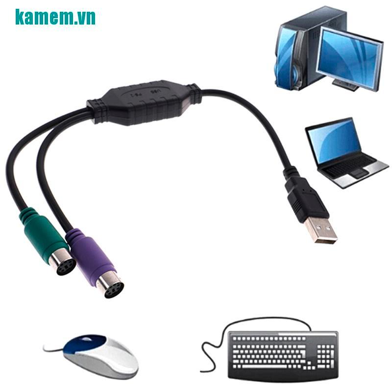 1 Cáp Chuyển Đổi Usb Male Sang Dual Ps2 Female Cho Bàn Phím / Chuột