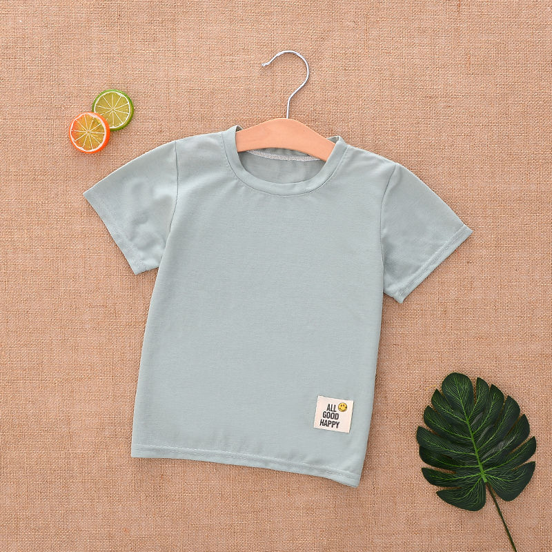 Children's T-shirt short-sleeved summer half-sleeved ice silk cool trend Korean version of the air