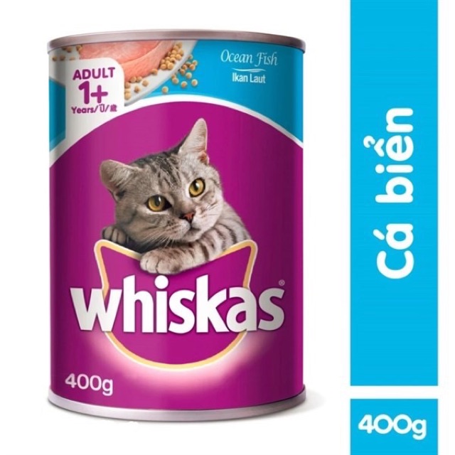 [MỚI VỀ ]Thức Ăn Cho Mèo Pate Whiskas Adult 400gr Cá Biển- Cá Ngừ