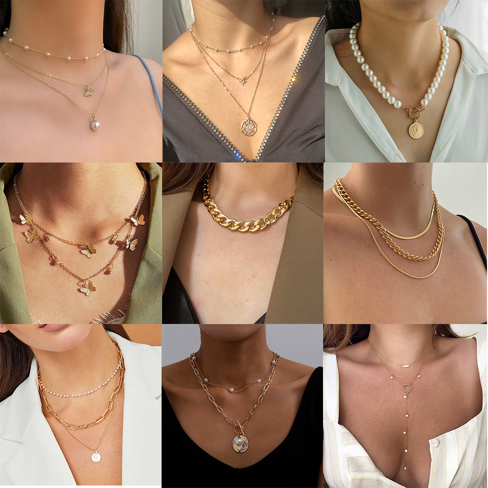 Vòng cổ nhiều lớp iF YOU phối ngọc trai thời trang cho nữ