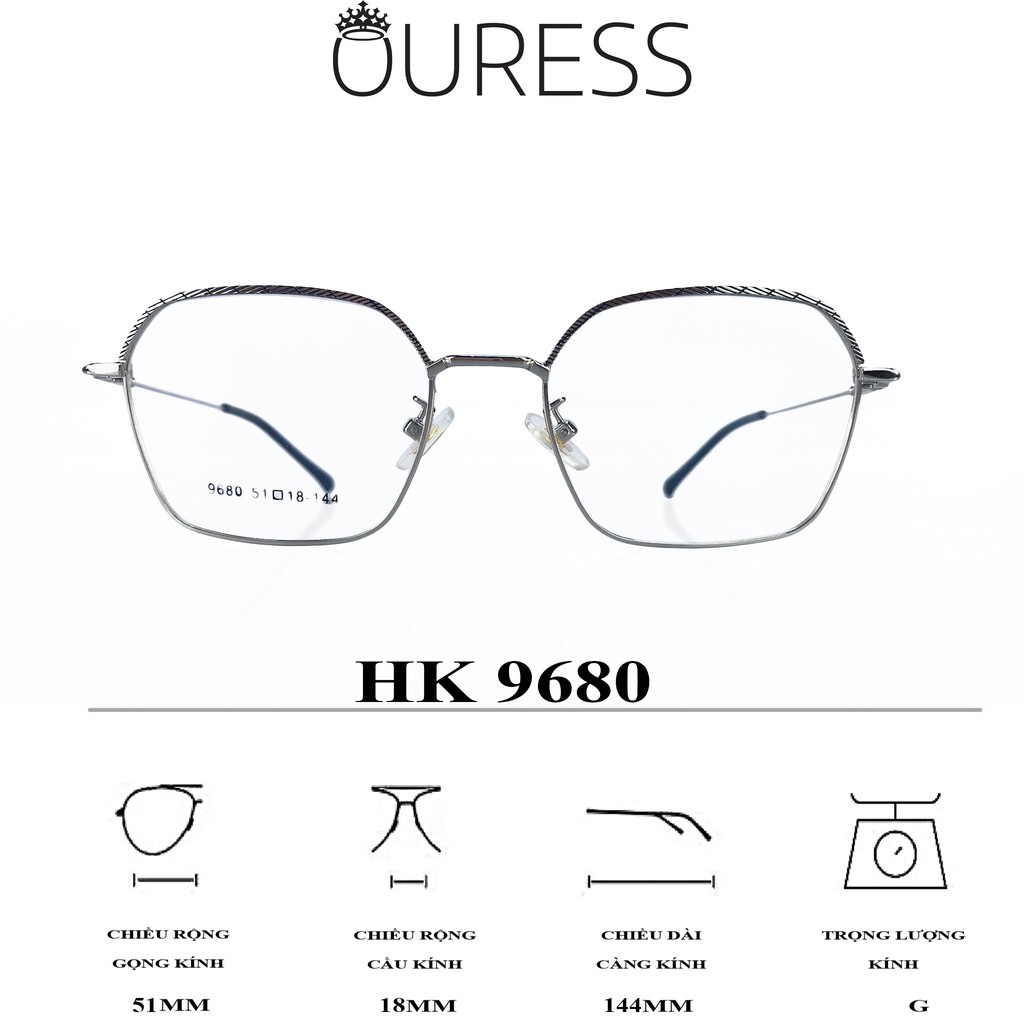 GỌNG KÍNH HỢP KIM SIÊU NHẸ HỢP THỜI TRANG – HÀNG CHÍNH HÃNG 9680