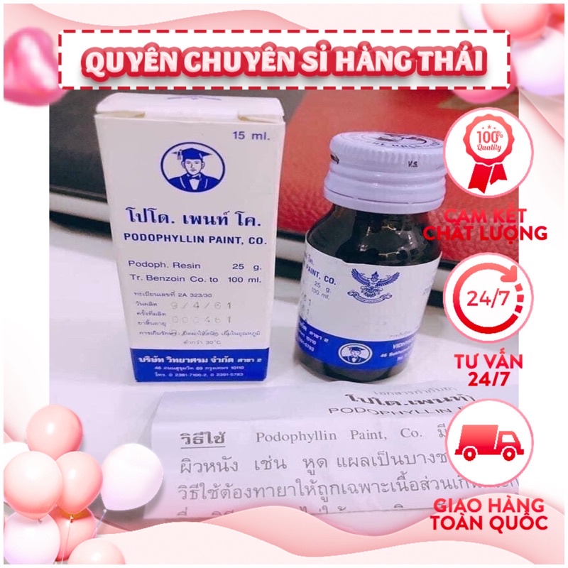 chấm mụn cóc podophylin 15ml thái lan