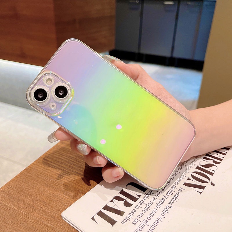 Ốp Điện Thoại Cứng Trong Suốt Mạ Điện Màu Gradient Cho OPPO Reno 8 7Z 6 5Z 5 4Z A31 A9 A5 2020 F11