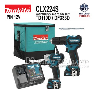 Combo máy khoan, máy bắt vít dùng pin makita 12v clx224s