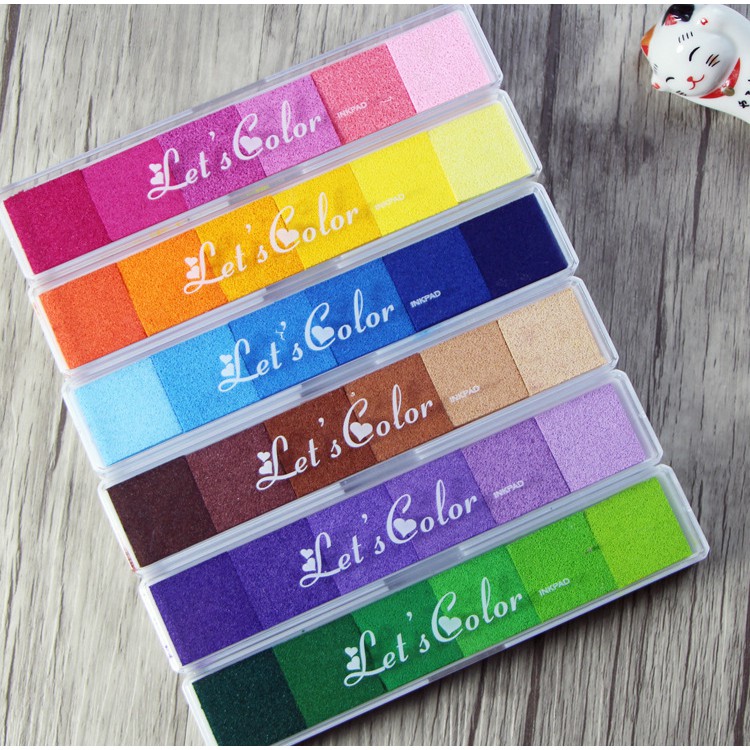 [Mã LIFEBOOK2 giảm 10% đơn 0Đ] MỰC DẤU 6 TRONG 1 LET'S COLOR IN CON DẤU/VÂN TAY TRANG TRÍ