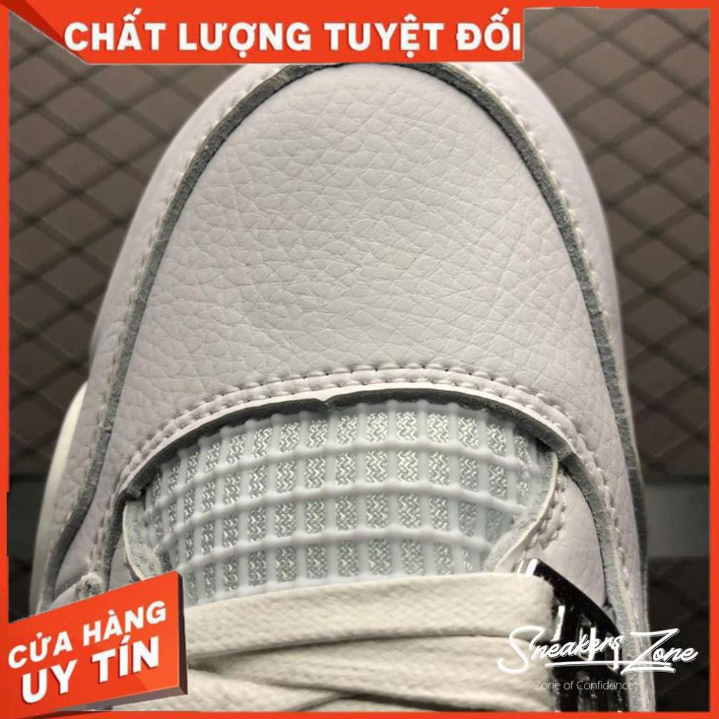 (FREESHIP+HỘP+QUÀ) Video Giày thể thao AIR JORDAN 4 Retro Pure money full trắng siêu đẹp cho nam và nữ | :