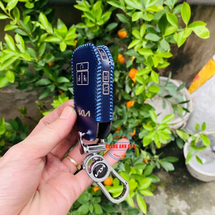 Bao Da Chìa Khoá KIA Carnival 2021, 2022, Canival handmade da thật khâu tay